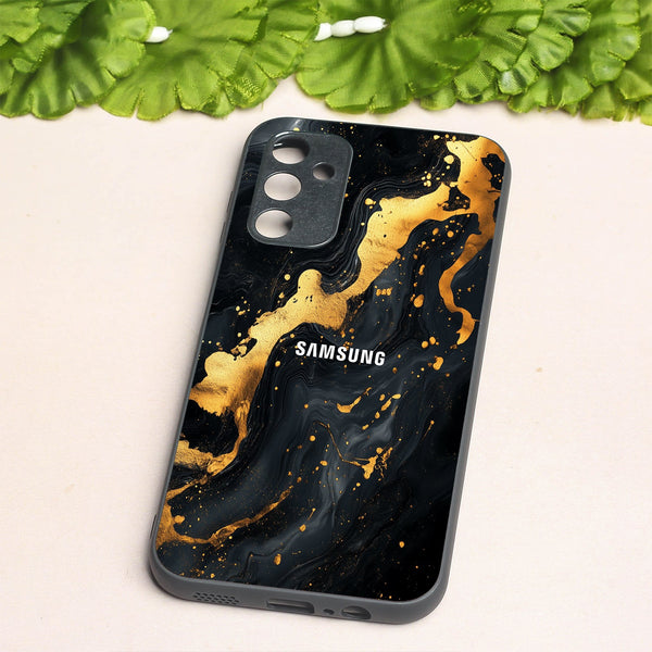Black Gold Blaze  metal back case for Samsung A14