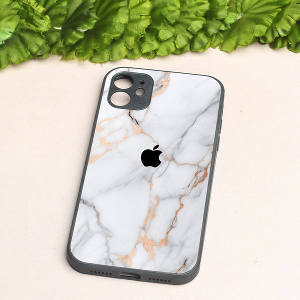 Copper Luxe Marble metal back case for Apple Iphone 12