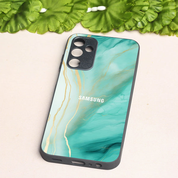 Green Luxe Marble metal back case for Samsung A15