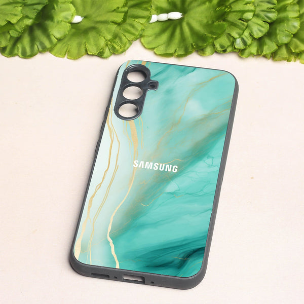 Green Luxe Marble metal back case for Samsung A34