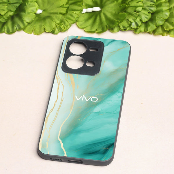 Green Luxe Marble metal back case for Vivo V25