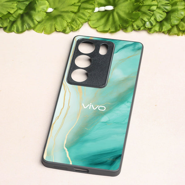 Green Luxe Marble metal back case for Vivo V29