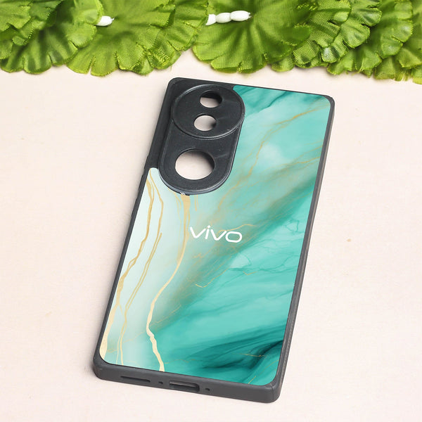 Green Luxe Marble metal back case for Vivo V50