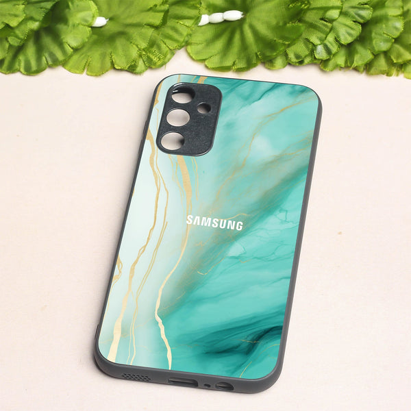 Green Luxe Marble metal back case for Samsung A14