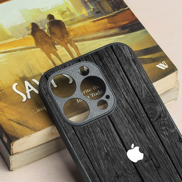 Dark Wood metal back case for Apple Iphone 12 Pro
