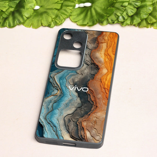 Layered Marble metal back case for Vivo V30