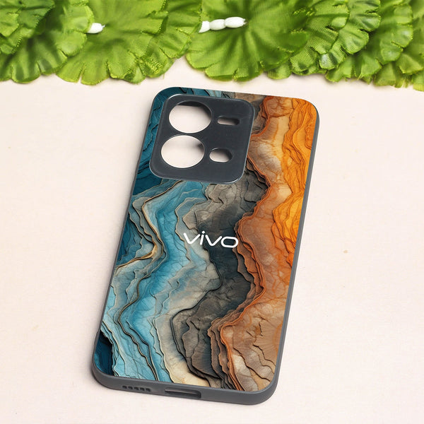 Layered Marble metal back case for Vivo V25