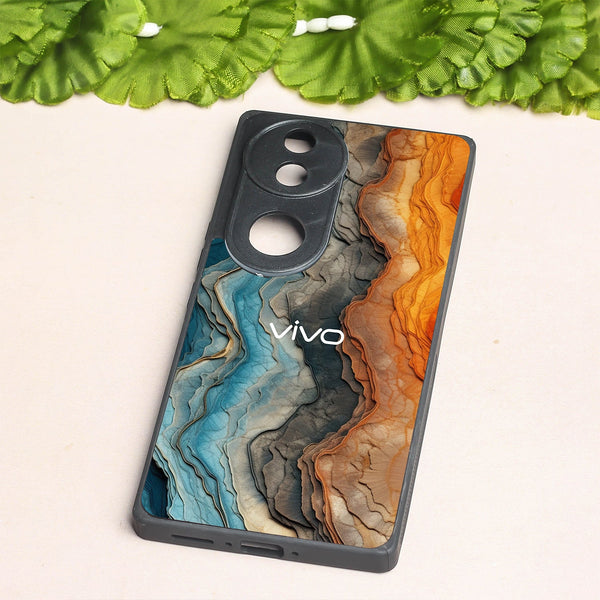 Layered Marble metal back case for Vivo V50