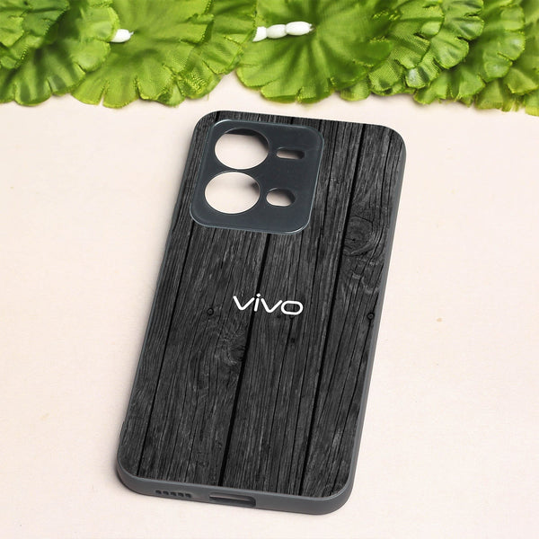 Dark Wood metal back case for Vivo V25