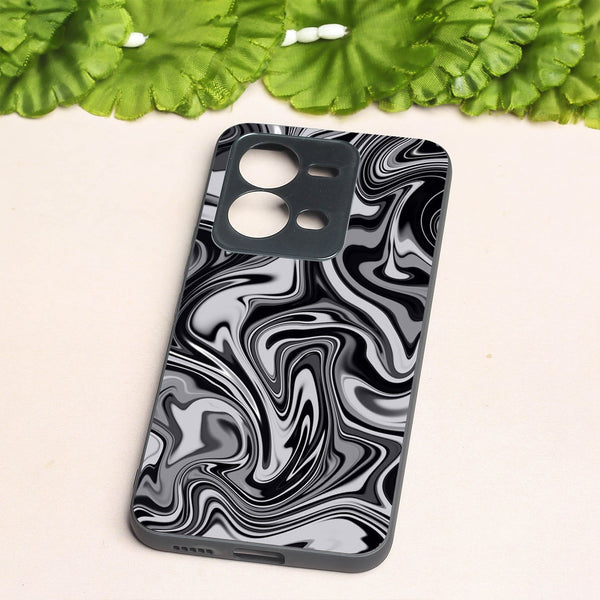 Blackout Marble metal back case for Vivo V25