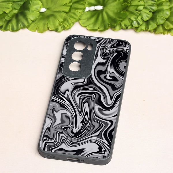 Blackout Marble metal back case for Oppo Reno 12