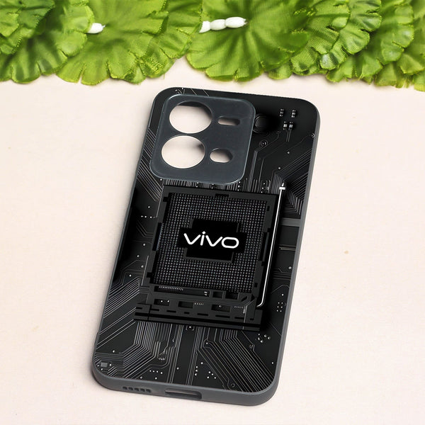 Microchip metal back case for Vivo V25