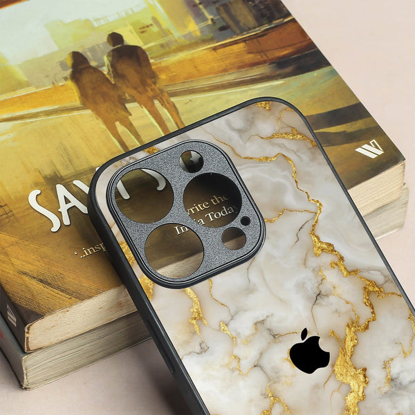 Gold Vein Glory metal back case for Apple Iphone 15 Pro