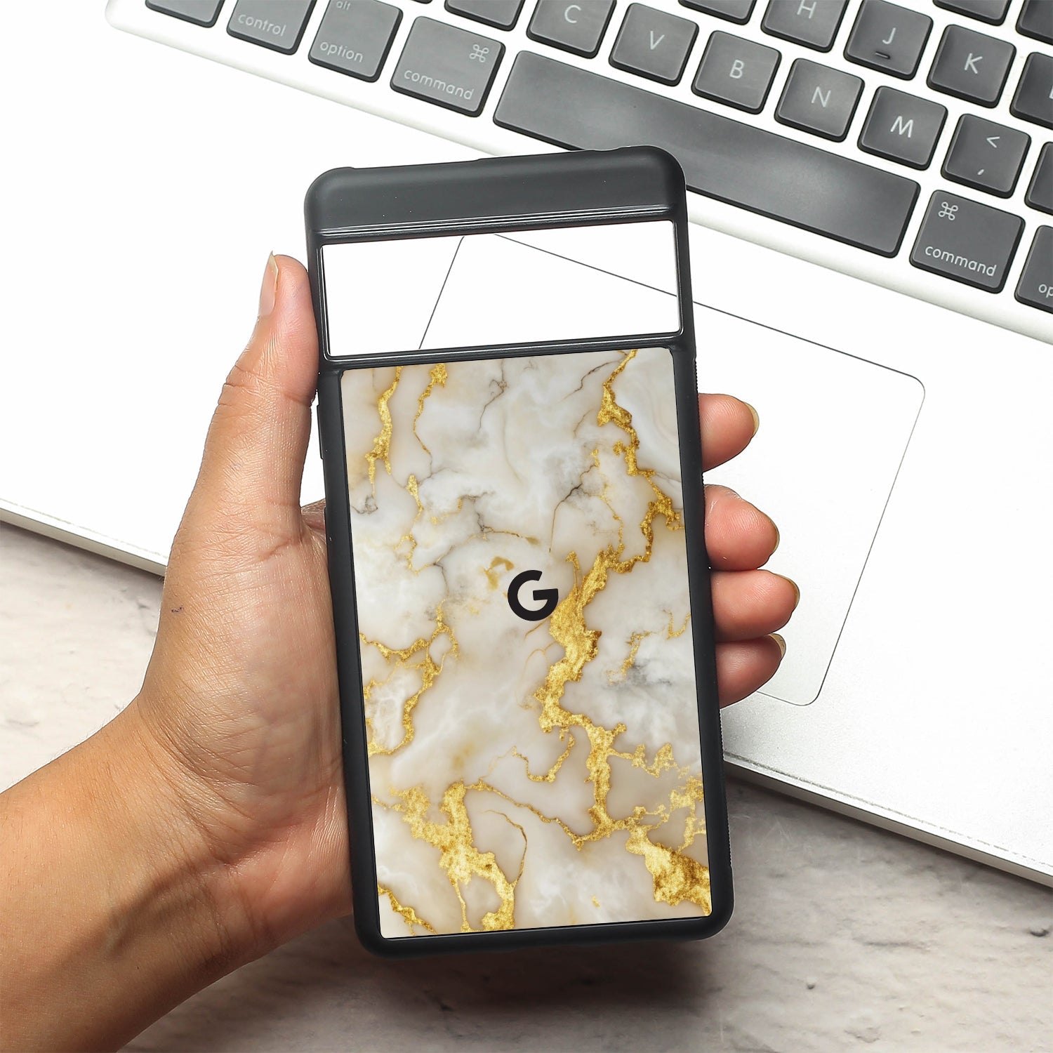 Gold Vein Glory metal back case for Google Pixel 7a