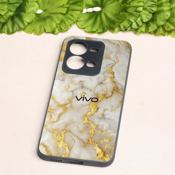 Gold Vein Glory metal back case for Vivo V25