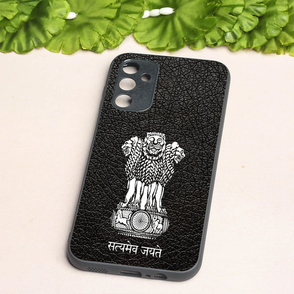 Black Satyamev Jayate metal back case for Samsung A14