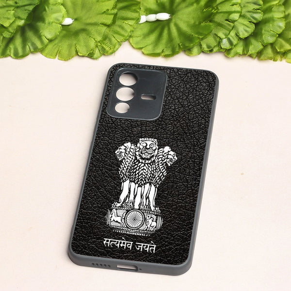 Black Satyamev Jayate metal back case for Vivo V23