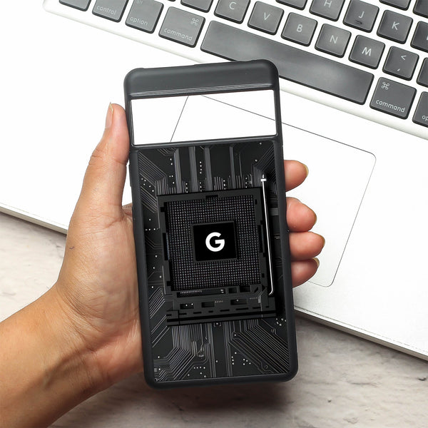 Microchip metal back case for Google Pixel 7a