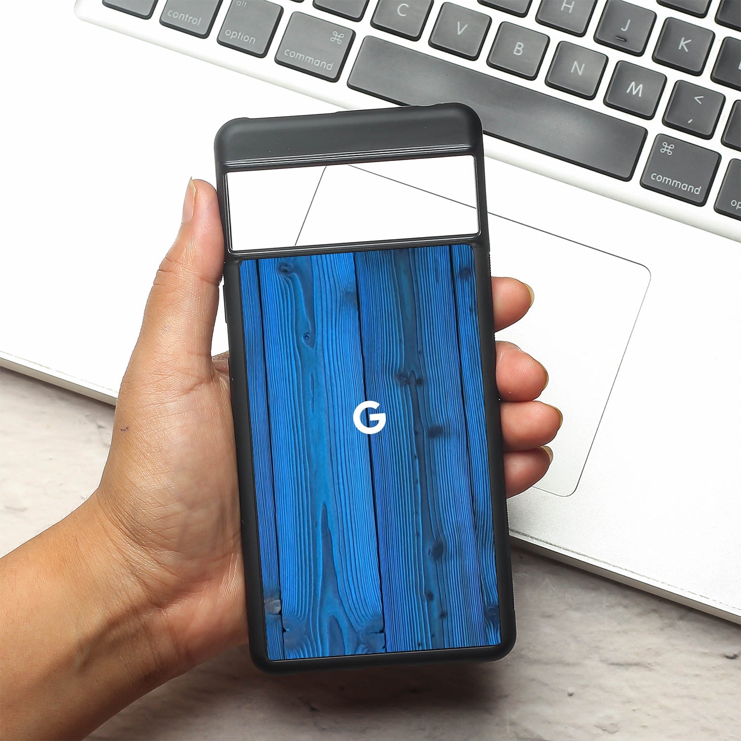 Indigo Planks metal back case for Google Pixel 7a