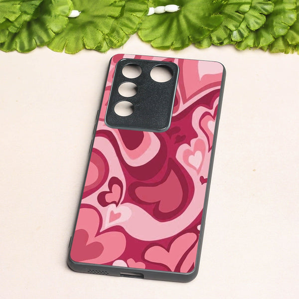 Valentine Wave Marble metal back case for Vivo V27