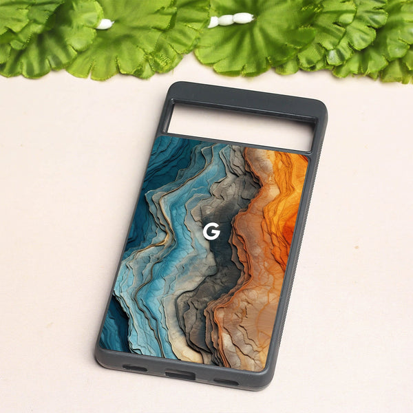 Layered Marble metal back case for Google Pixel 7
