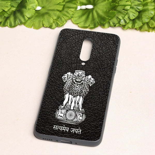 Black Satyamev Jayate metal back case for Oneplus 7 Pro