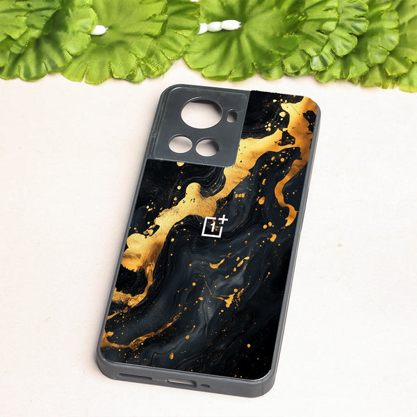 Black Gold Blaze  metal back case for Oneplus 10R