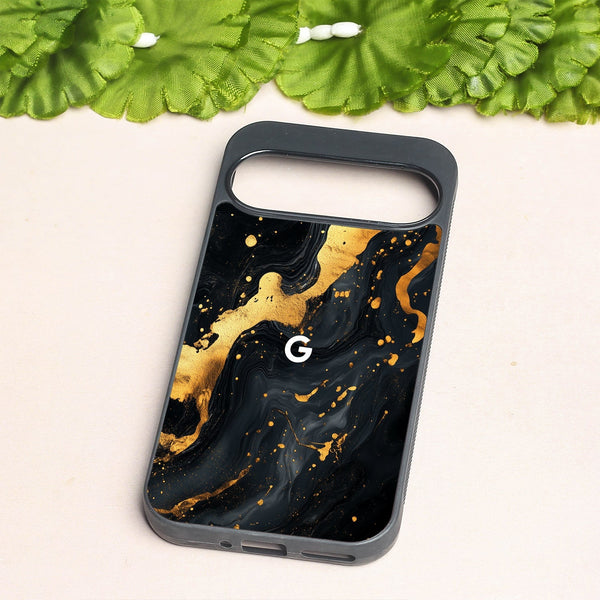 Black Gold Blaze  metal back case for Google Pixel 9 Pro
