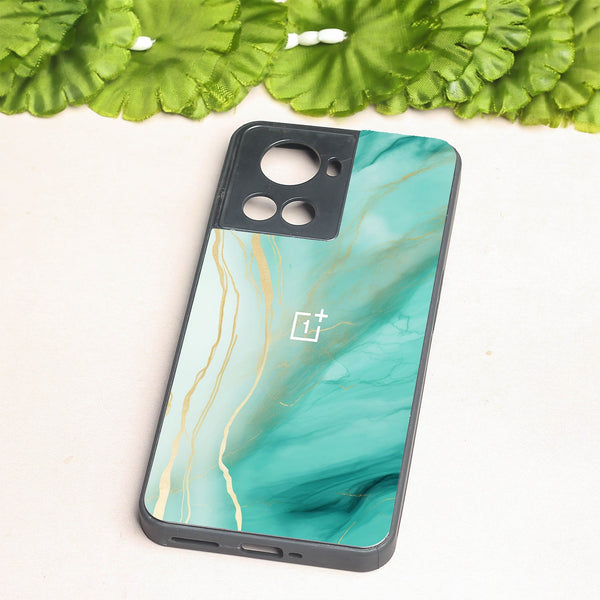 Green Luxe Marble metal back case for Oneplus 10R