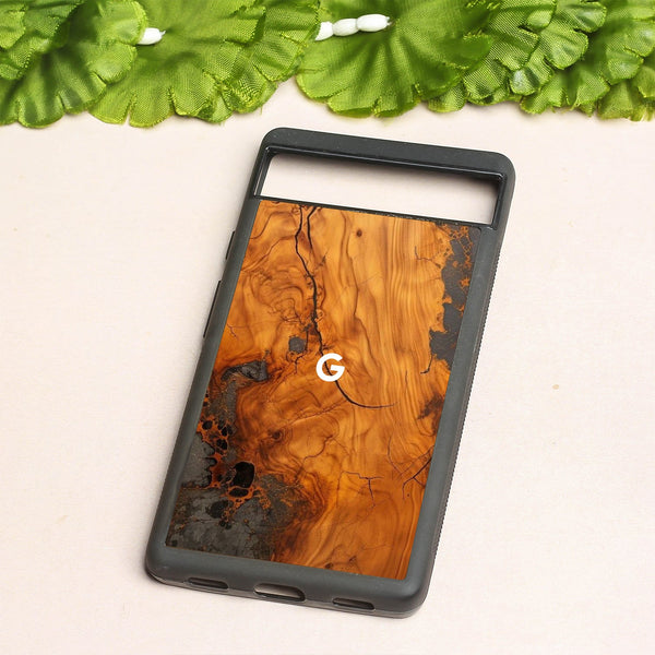 Lava Oak metal back case for Google Pixel 6a