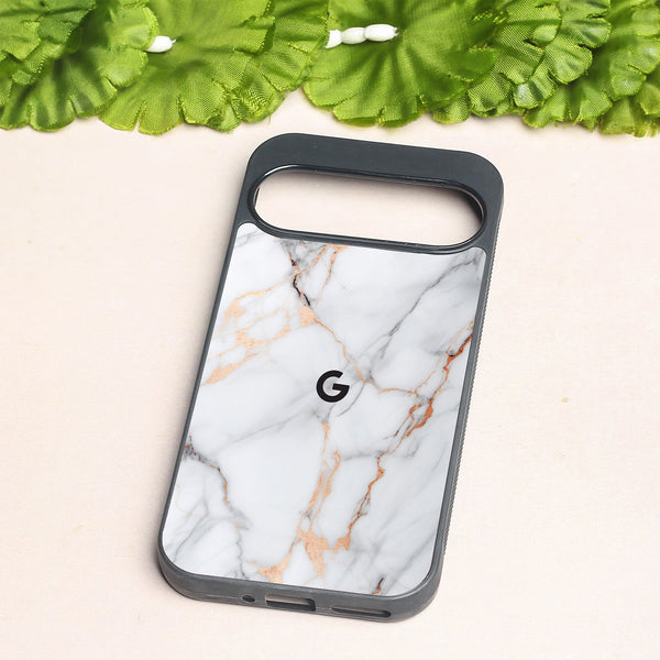 Copper Luxe Marble metal back case for Google Pixel 9
