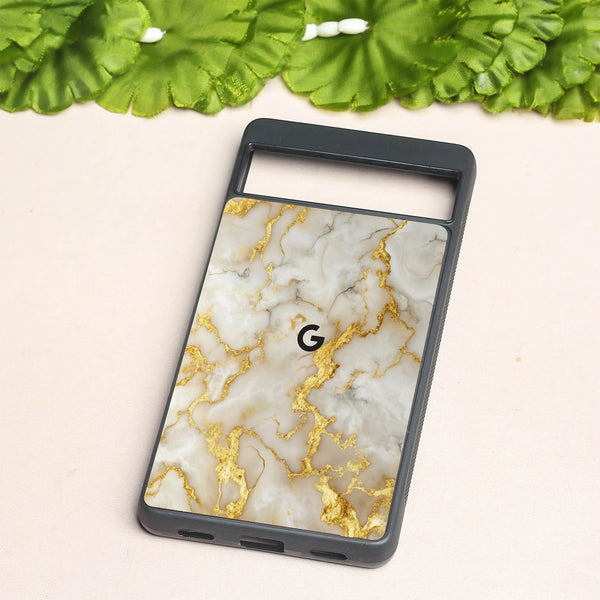 Gold Vein Glory metal back case for Google Pixel 7