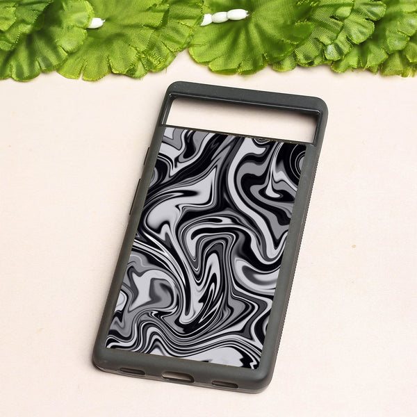 Blackout Marble metal back case for Google Pixel 6a
