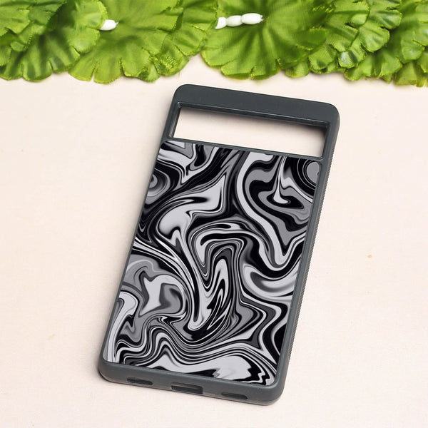 Blackout Marble metal back case for Google Pixel 7