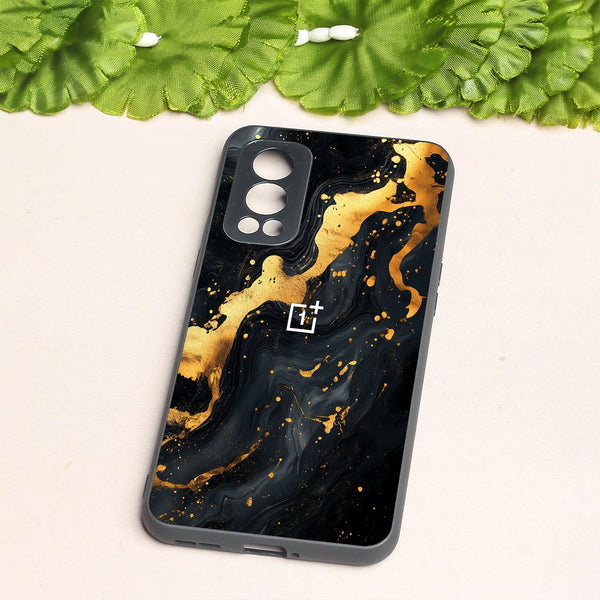 Black Gold Blaze  metal back case for Oneplus Nord 2