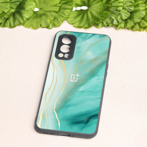 Green Luxe Marble metal back case for Oneplus Nord 2