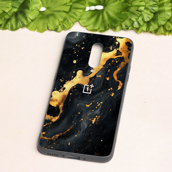 Black Gold Blaze  metal back case for Oneplus 7 Pro