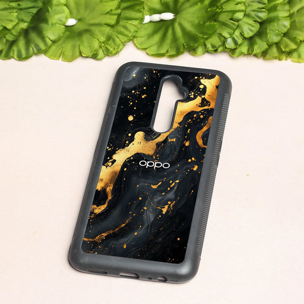 Black Gold Blaze  metal back case for Oppo Reno2 F