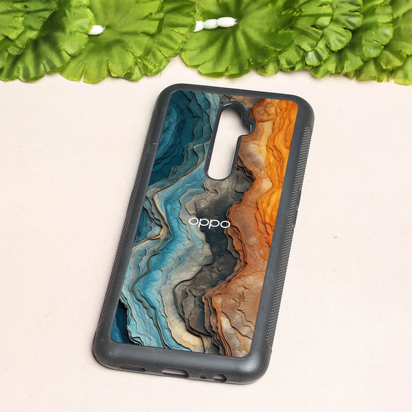 Layered Marble metal back case for Oppo Reno2 F