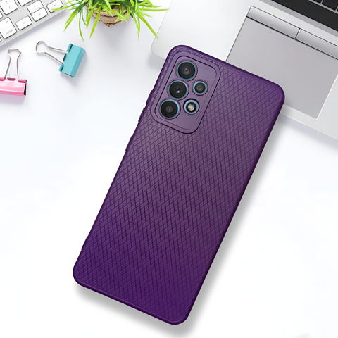 Deep Purple Line Wave Silicone Case for Samsung A32 4G