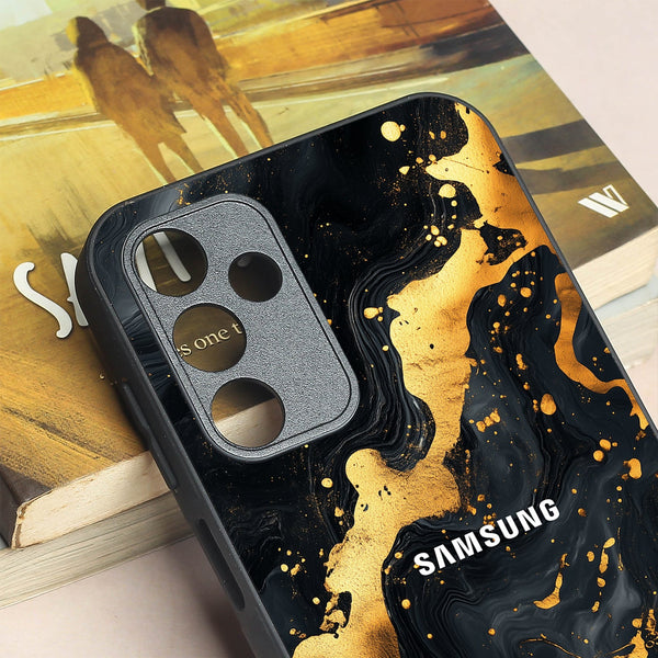 Black Gold Blaze  metal back case for Samsung A15