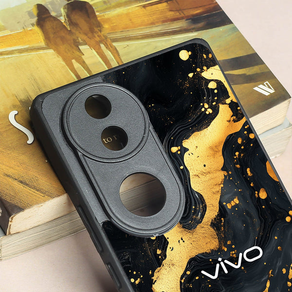 Black Gold Blaze  metal back case for Vivo V50