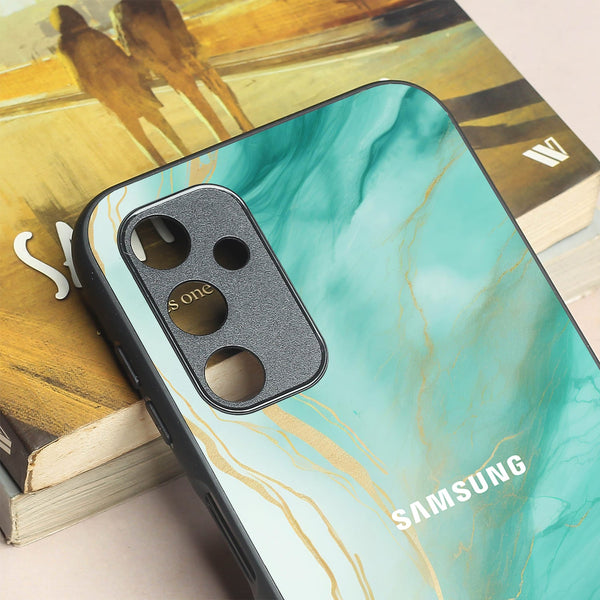 Green Luxe Marble metal back case for Samsung A14