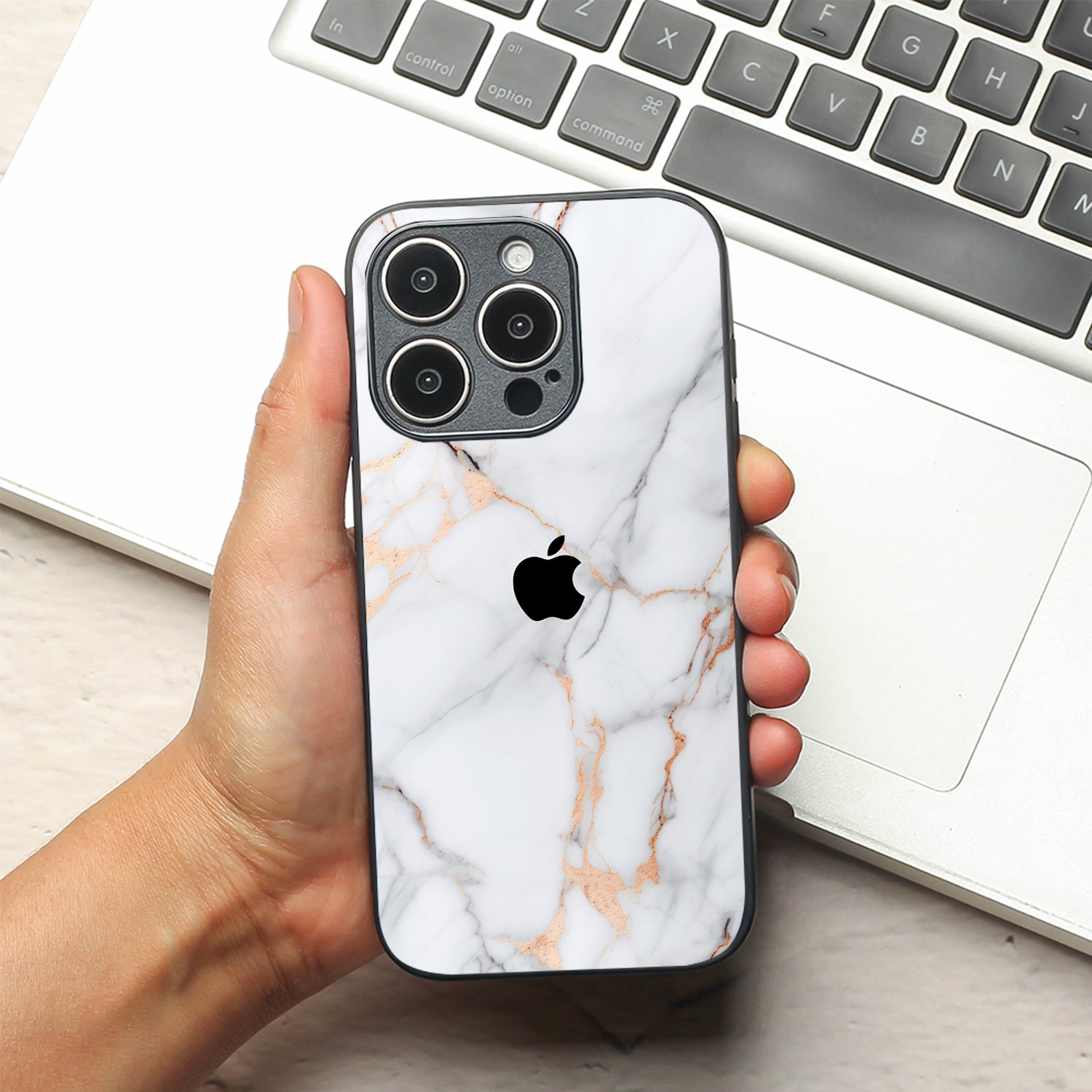 Copper Luxe Marble metal back case for Apple Iphone 16 Pro Max
