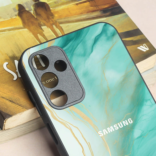 Green Luxe Marble metal back case for Samsung A15
