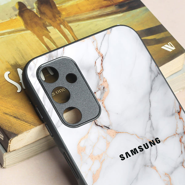 Copper Luxe Marble metal back case for Samsung A14