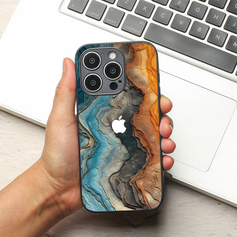 Layered Marble metal back case for Apple Iphone 16 Pro
