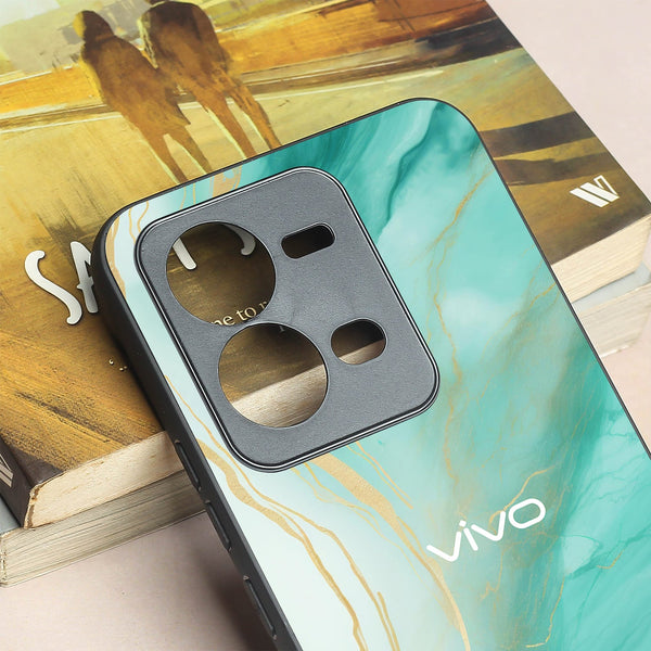 Green Luxe Marble metal back case for Vivo V25