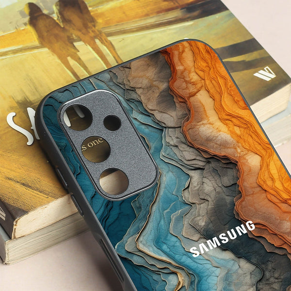 Layered Marble metal back case for Samsung A14