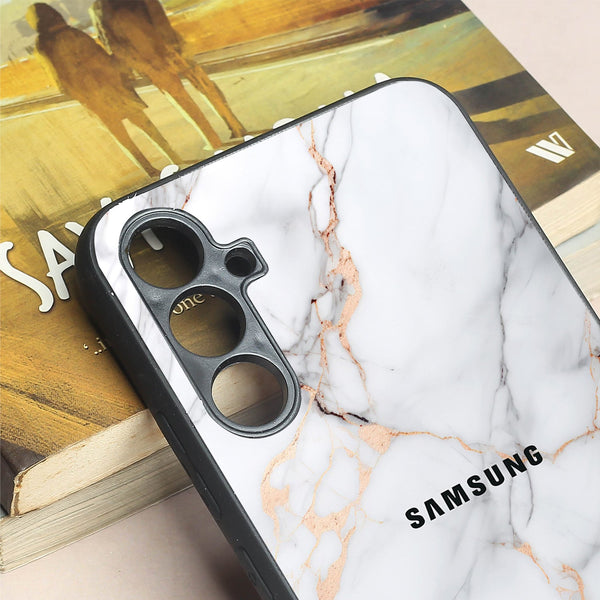 Copper Luxe Marble metal back case for Samsung A34